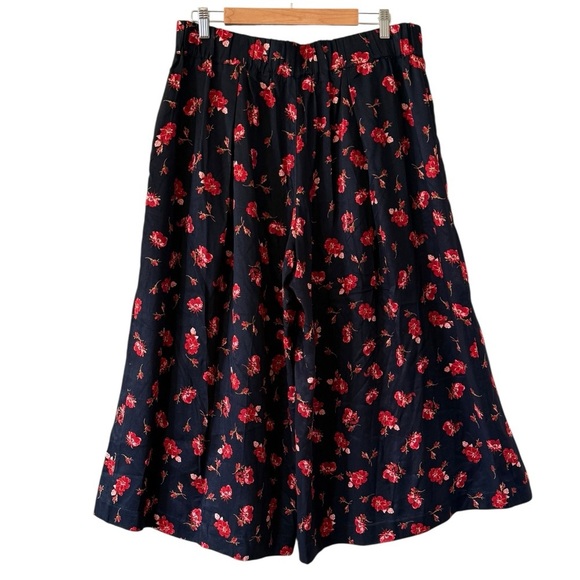 ANTHROPOLOGIE Maeve Floral Printed Wide Leg High Rise A-Line Culottes Size L NEW - Picture 3 of 9